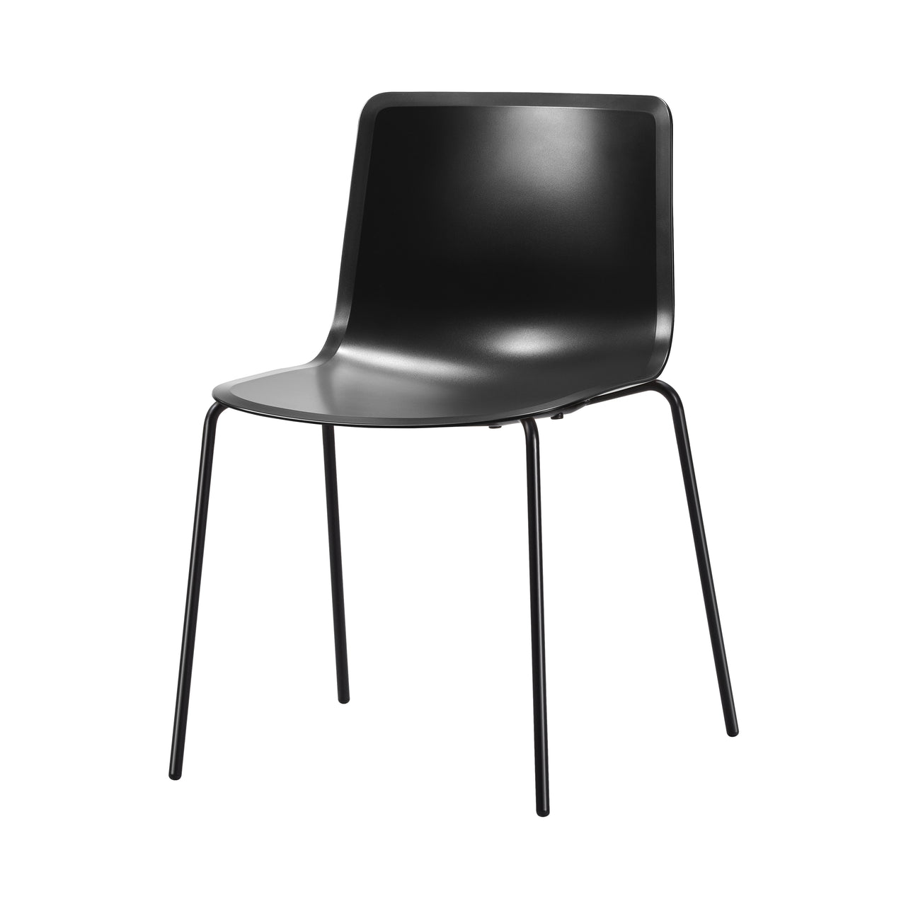 Pato Chair: Stacking + Without Arm + Black + Black