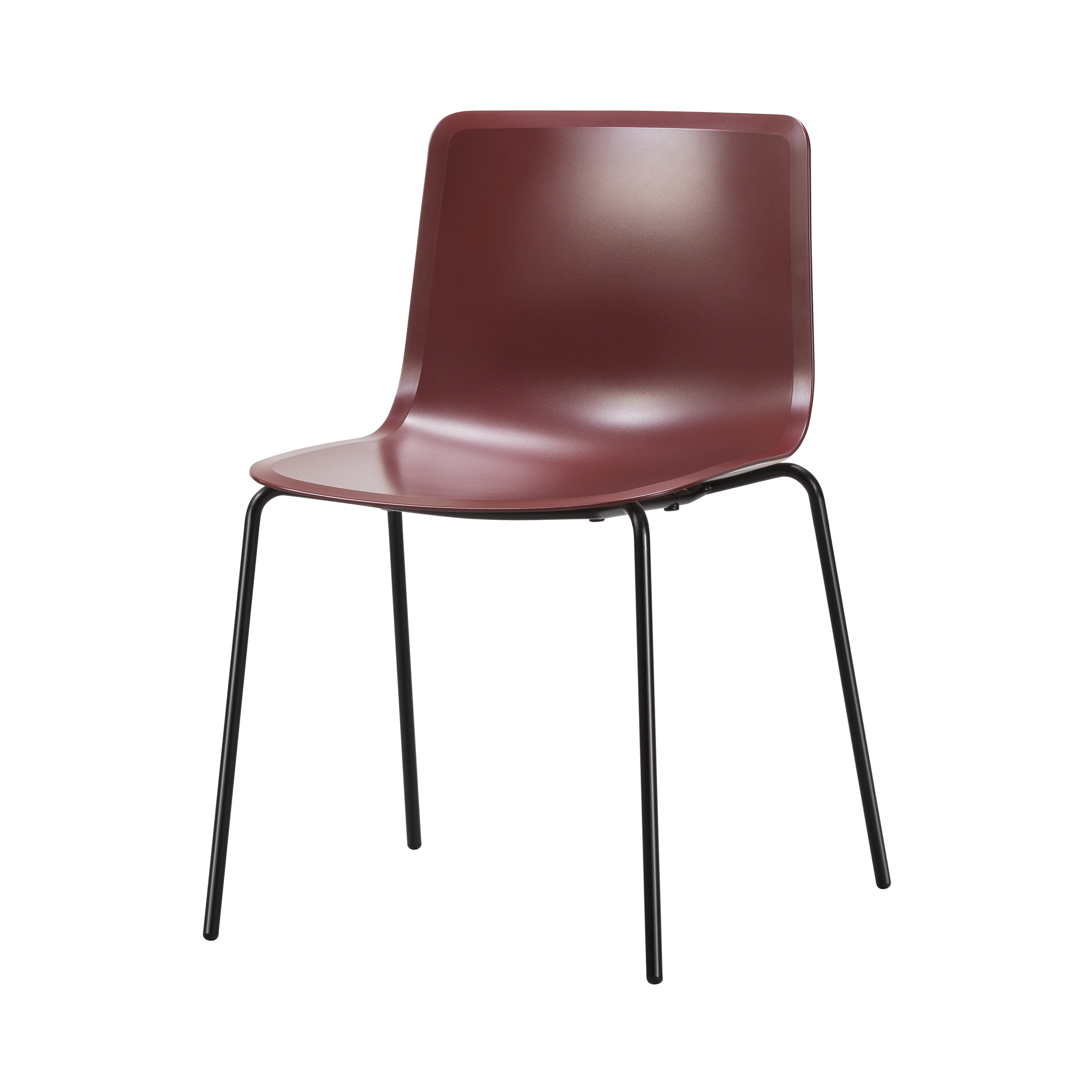 Pato Chair: Stacking + Without Arm + Dark Red + Black