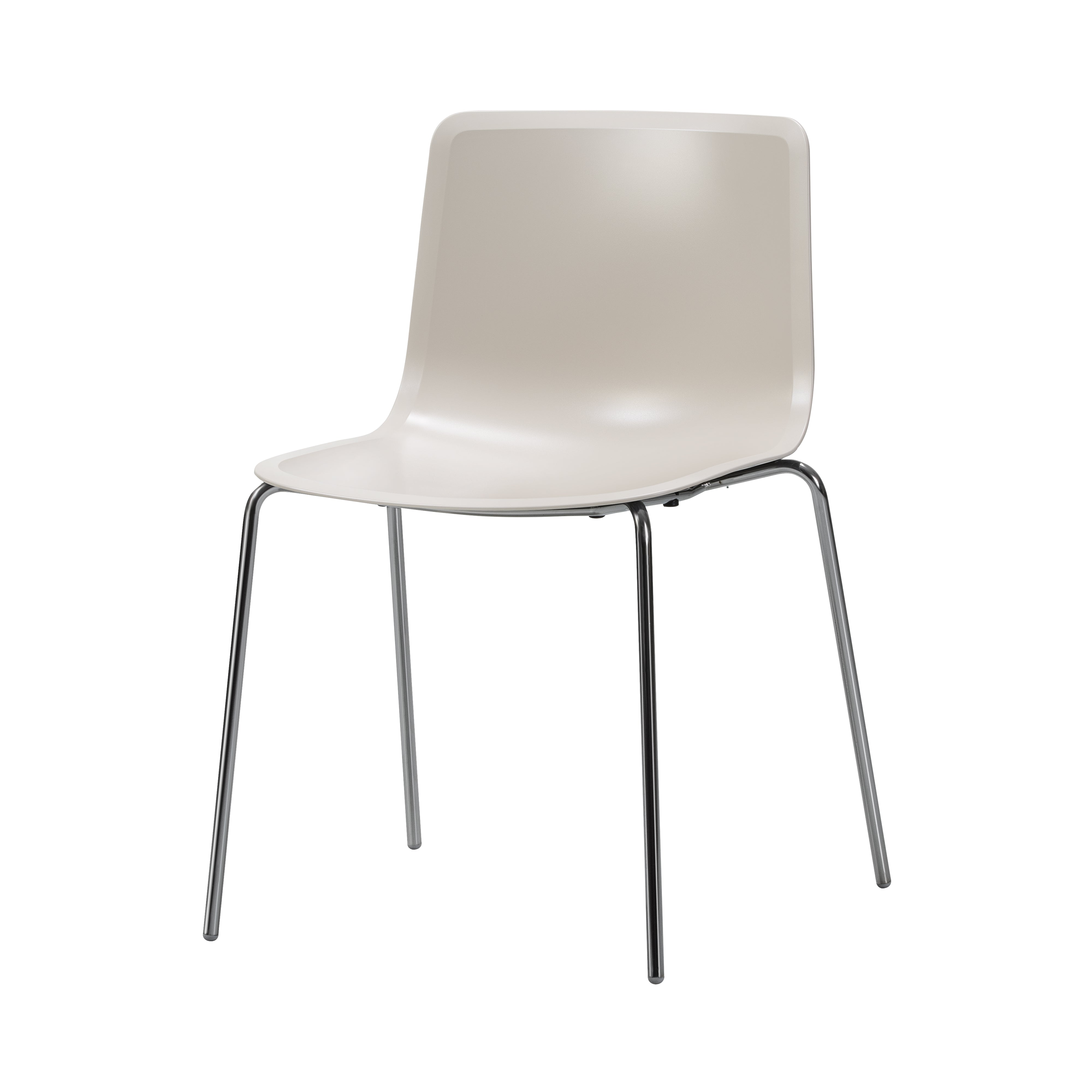 Pato Chair: Stacking + Without Arm + Sand + Chrome