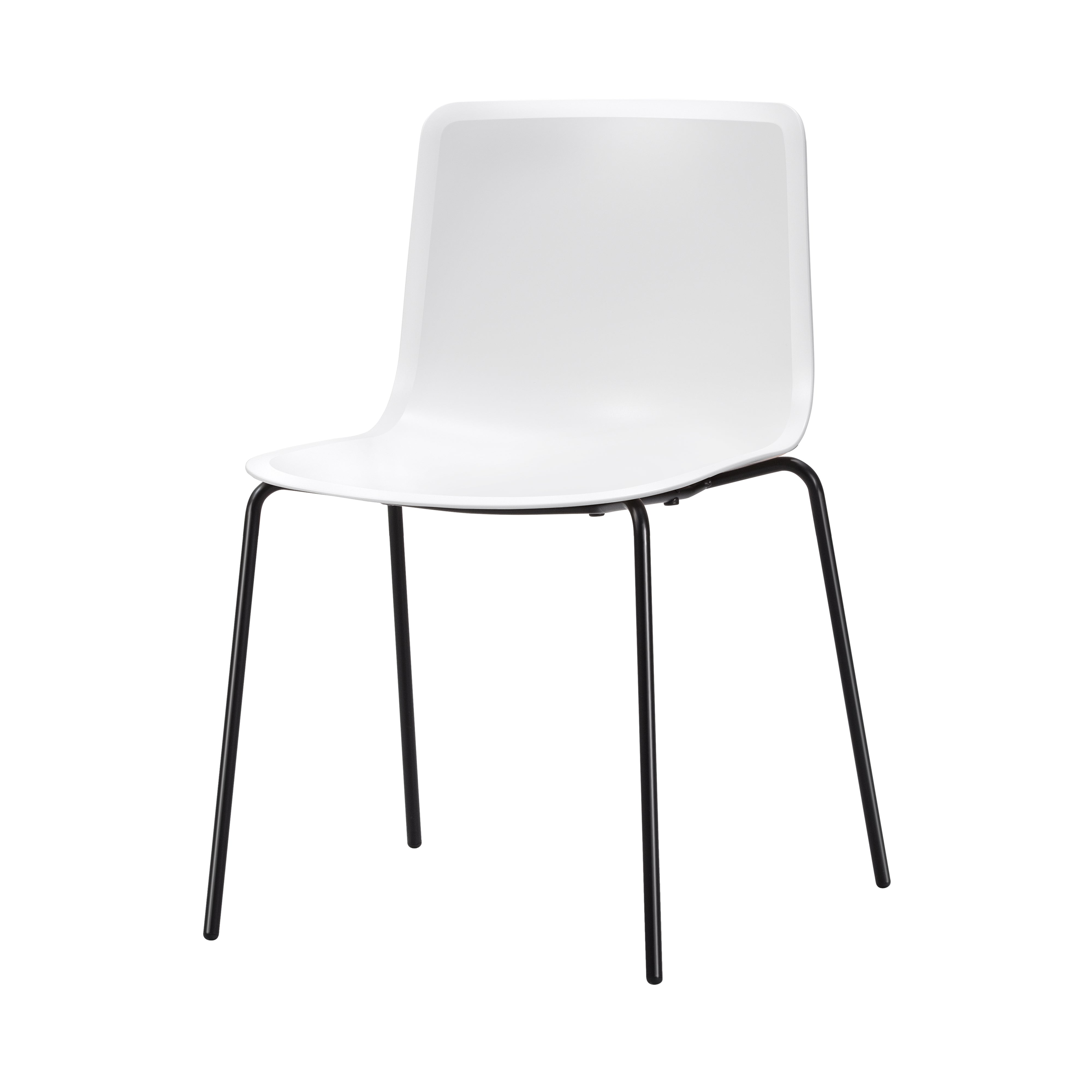 Pato Chair: Stacking + Without Arm + White + Black
