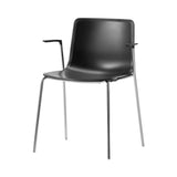 Pato Chair: Stacking + With Arm + Black + Chrome