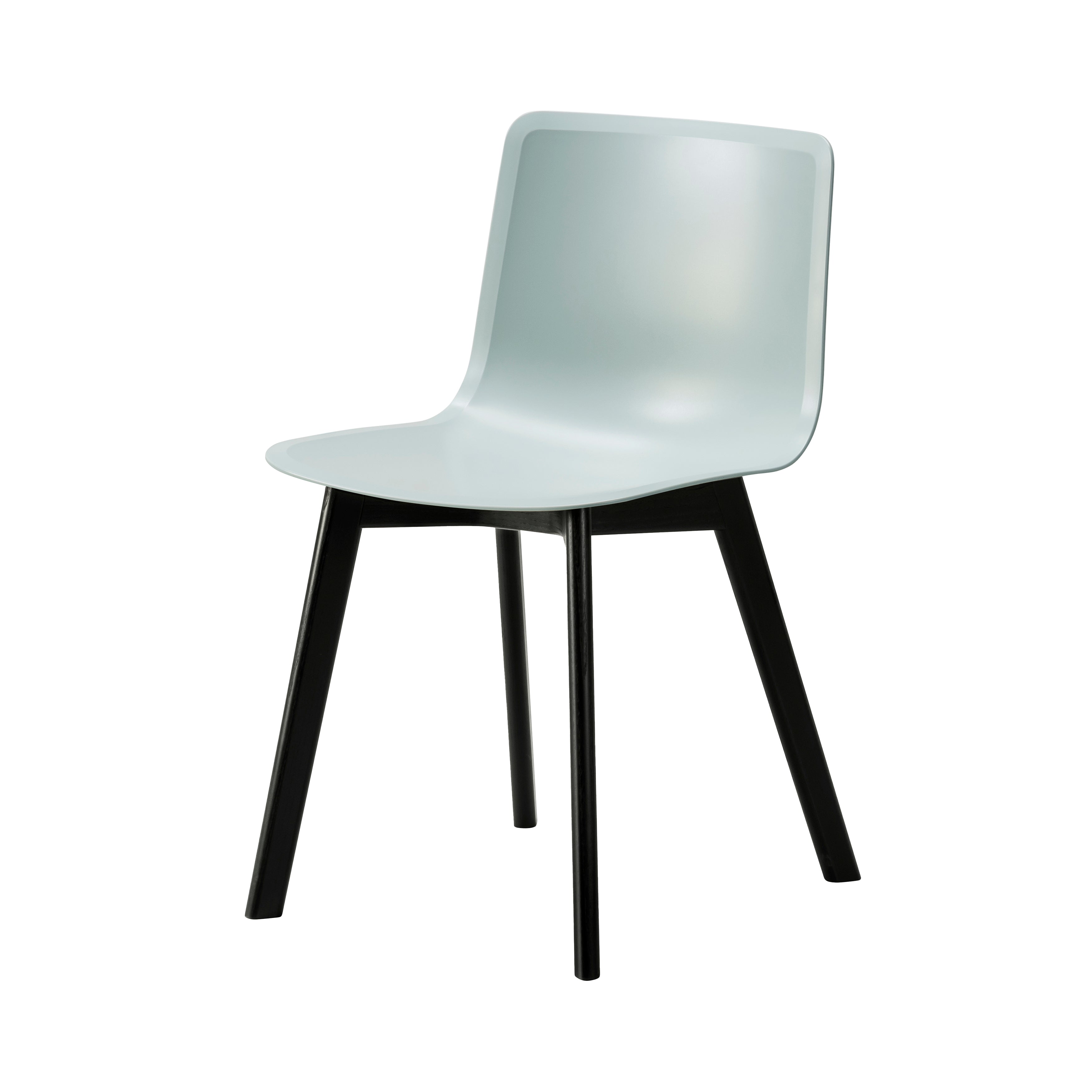 Pato Wood Base Chair: Ocean + Black Lacquered