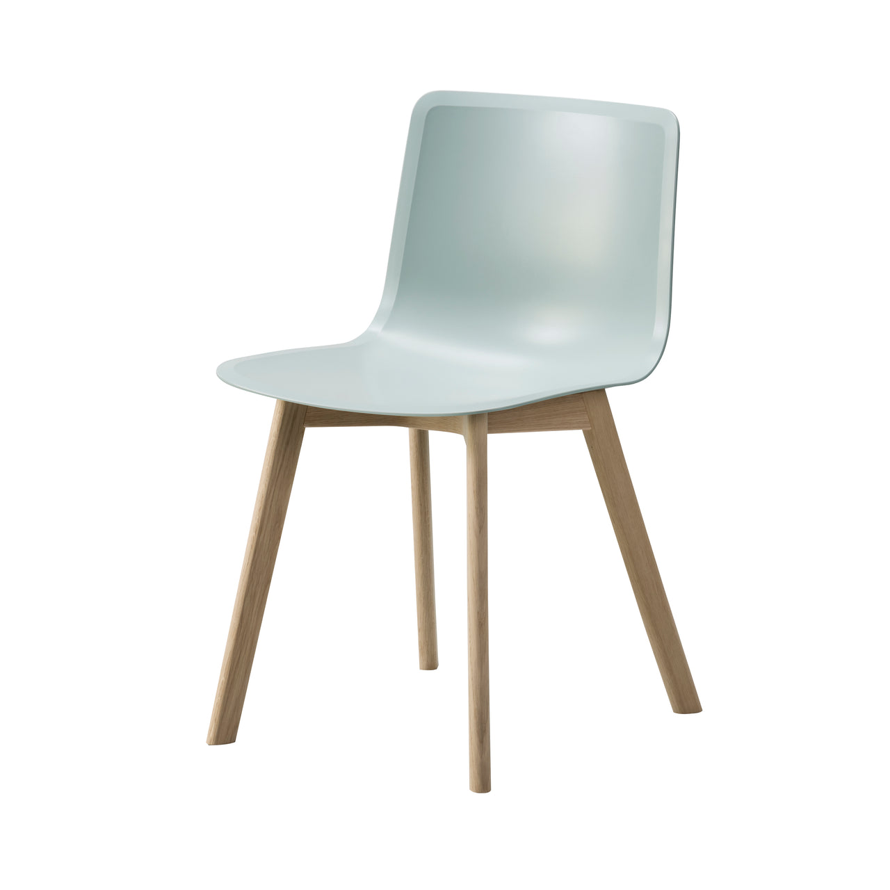 Pato Wood Base Chair: Ocean + Lacquered Oak