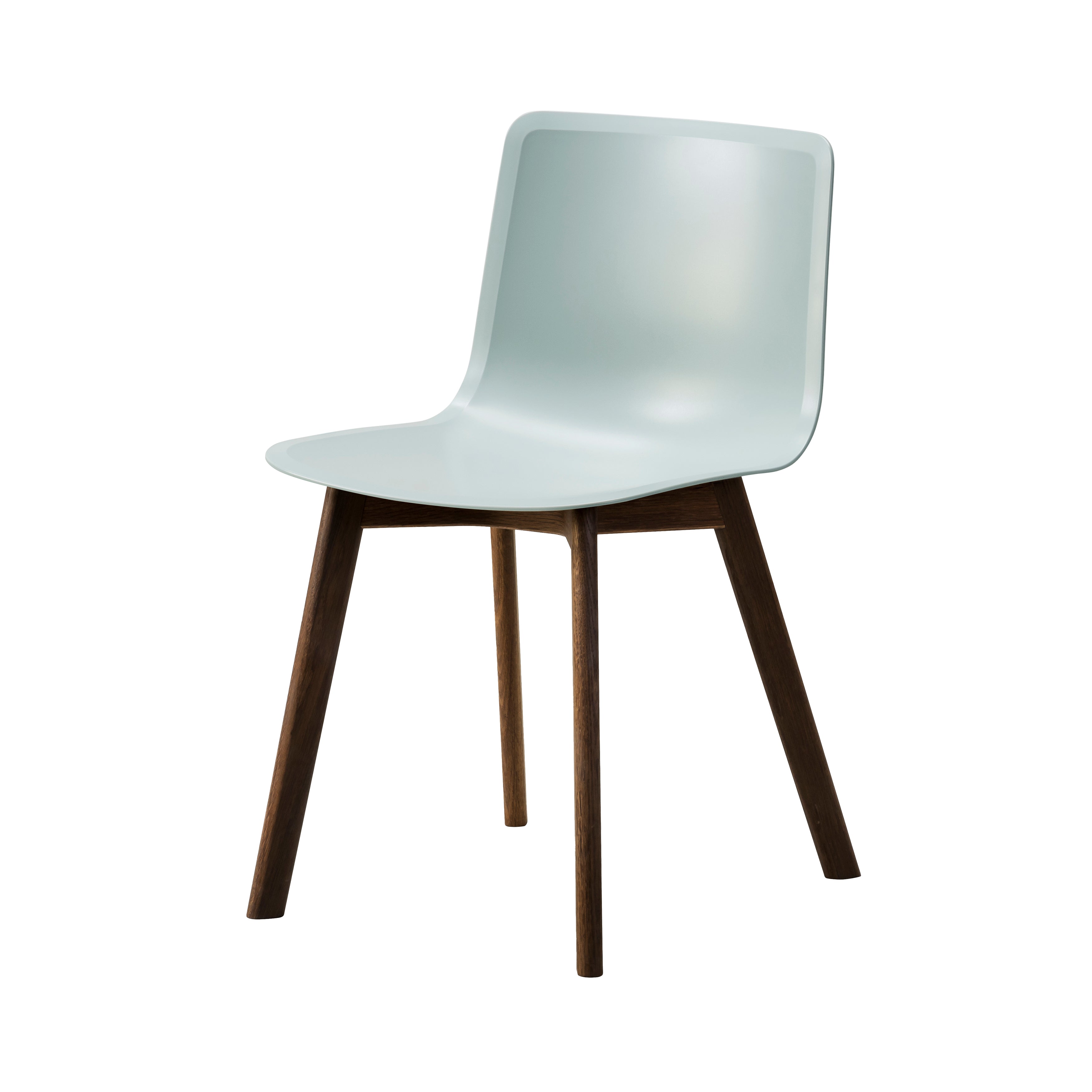 Pato Wood Base Chair: Ocean + Smoked Stained Lacquered Oak