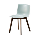 Pato Wood Base Chair: Ocean + Smoked Stained Lacquered Oak
