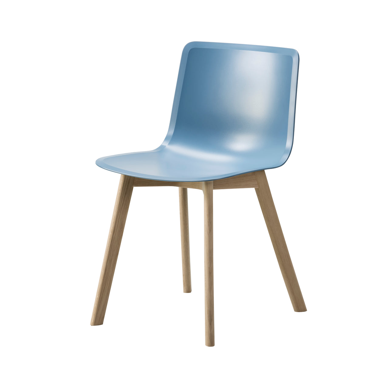 Pato Wood Base Chair: Storm + Lacquered Oak