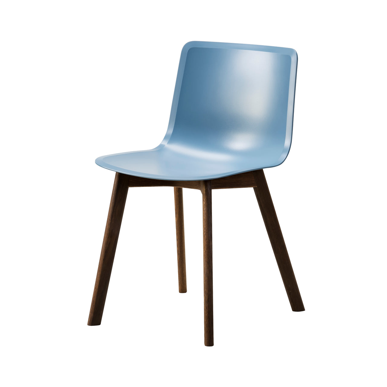 Pato Wood Base Chair: Storm + Smoked Stained Lacquered Oak