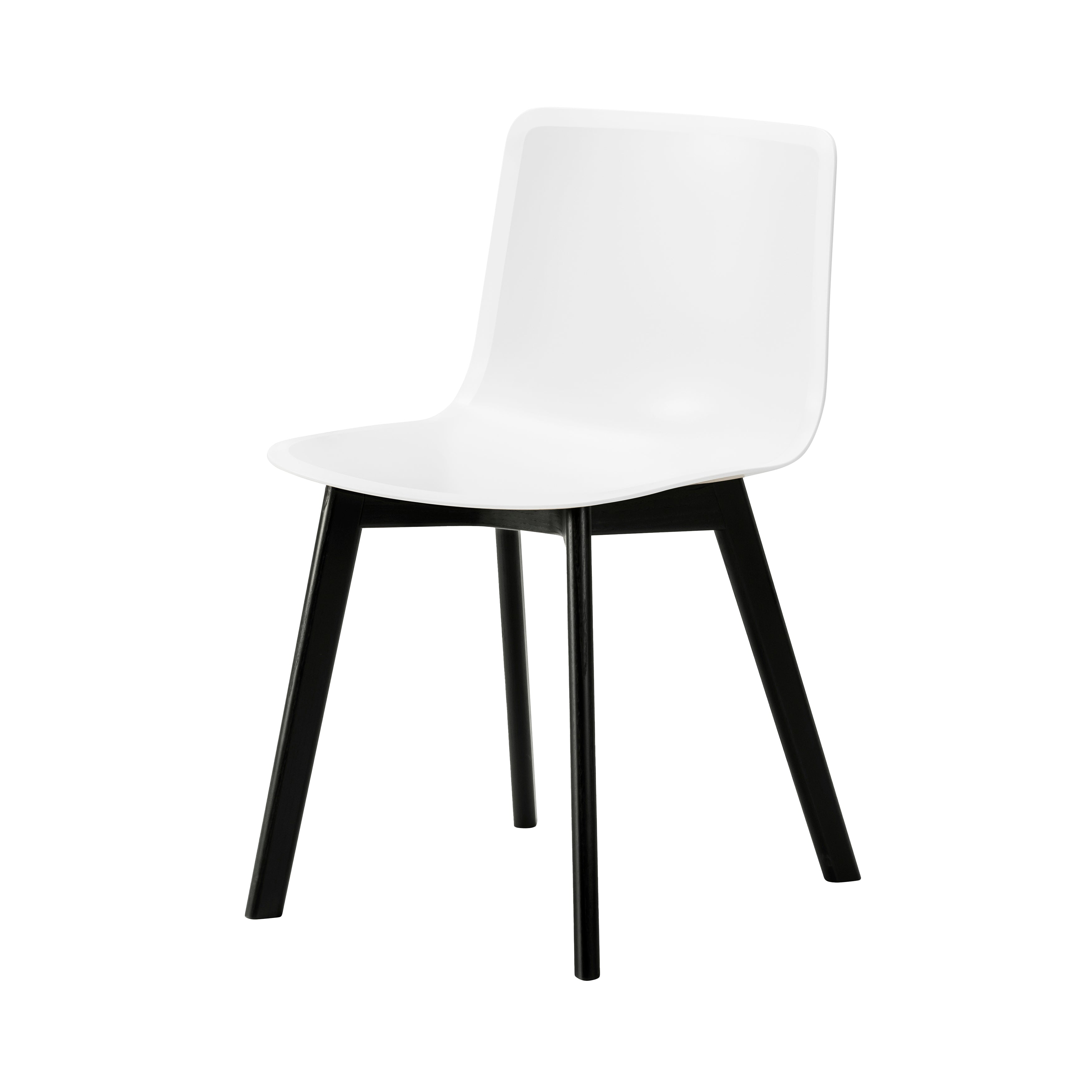 Pato Wood Base Chair: White + Black Lacquered
