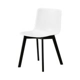 Pato Wood Base Chair: White + Black Lacquered