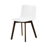 Pato Wood Base Chair: White + Smoked Stained Lacquered Oak