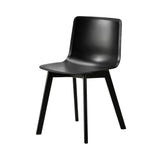 Pato Wood Base Chair: Black + Black Lacquered