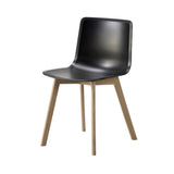 Pato Wood Base Chair: Black + Lacquered Oak