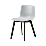 Pato Wood Base Chair: Stone + Black Lacquered