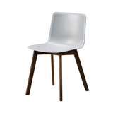 Pato Wood Base Chair: Stone + Smoked Stained Lacquered Oak