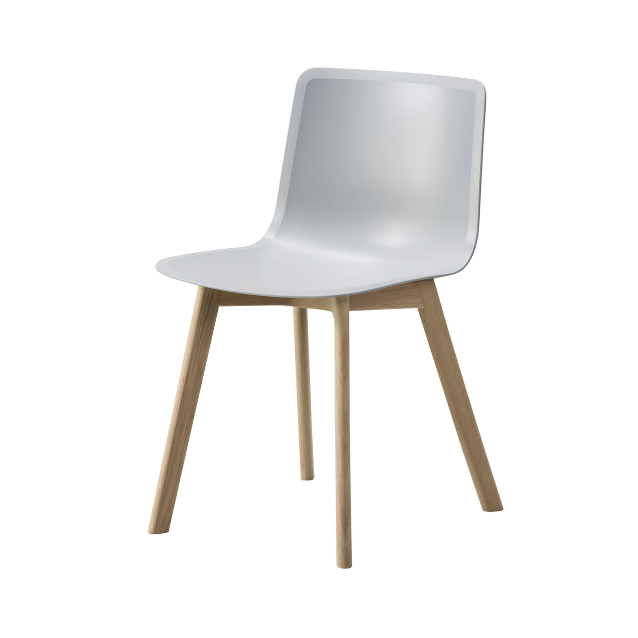 Pato Wood Base Chair: Stone + Lacquered Oak