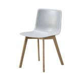 Pato Wood Base Chair: Stone + Lacquered Oak