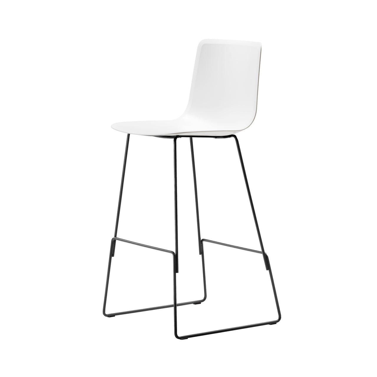 Pato Bar + Counter Stool: Sledge Base + Bar + Black + White