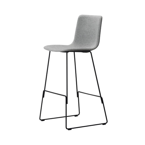 Pato Bar + Counter Stool: Sledge Base + Fully Upholstered + Bar + Black