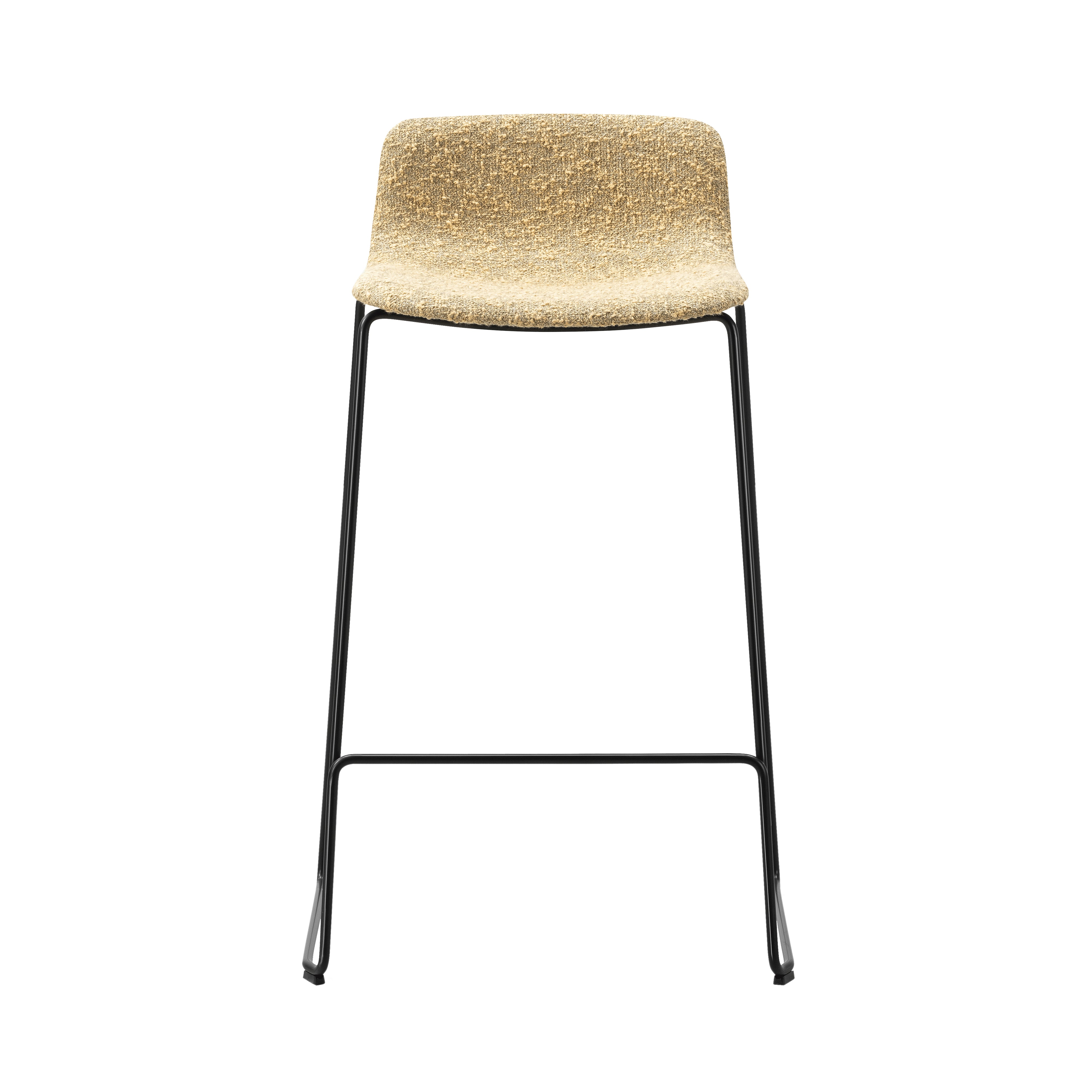 Pato Stool: Fully Upholstered + Bar + Black