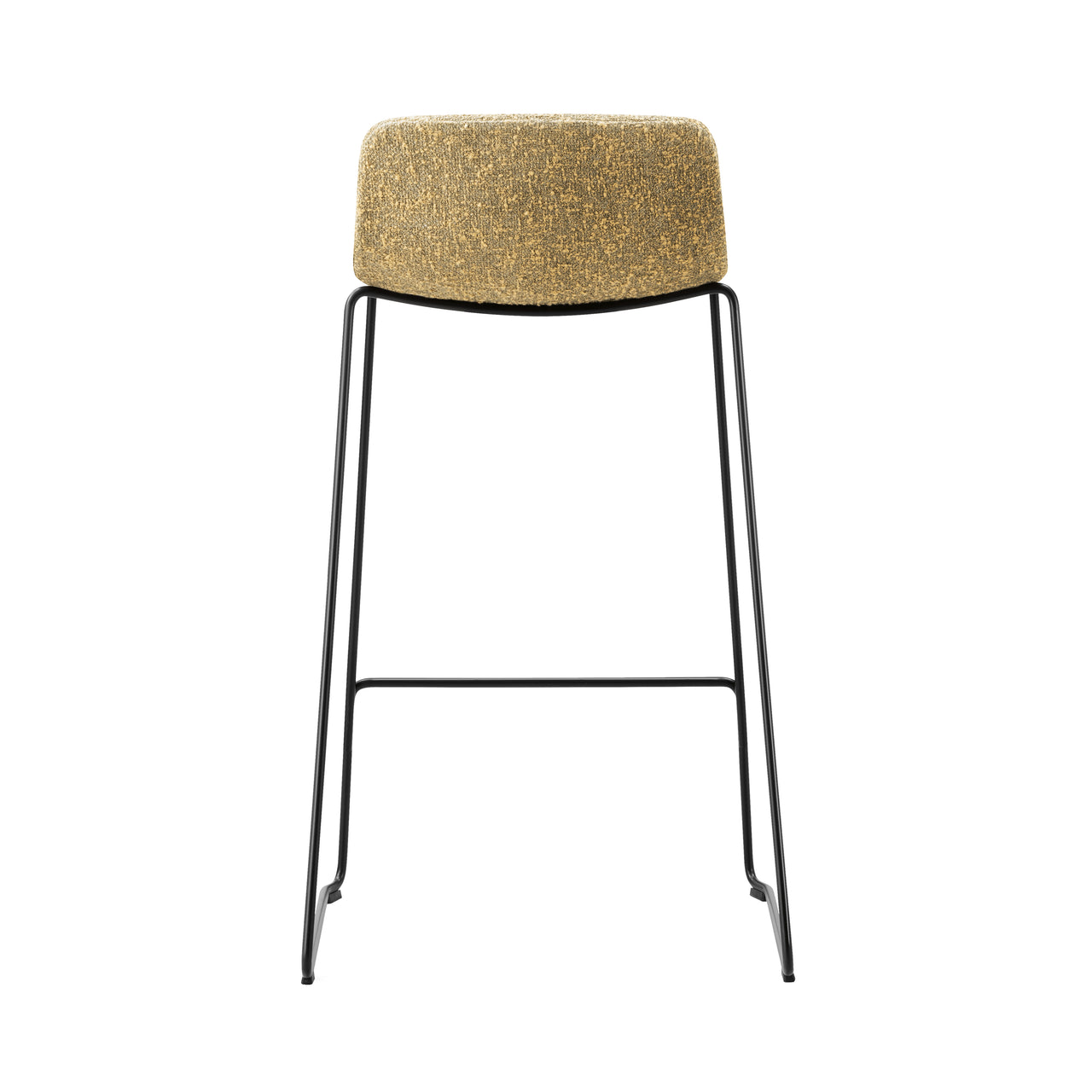 Pato Stool: Fully Upholstered + Bar + Black