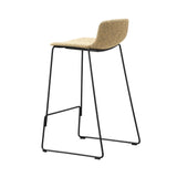 Pato Stool: Fully Upholstered + Bar + Black