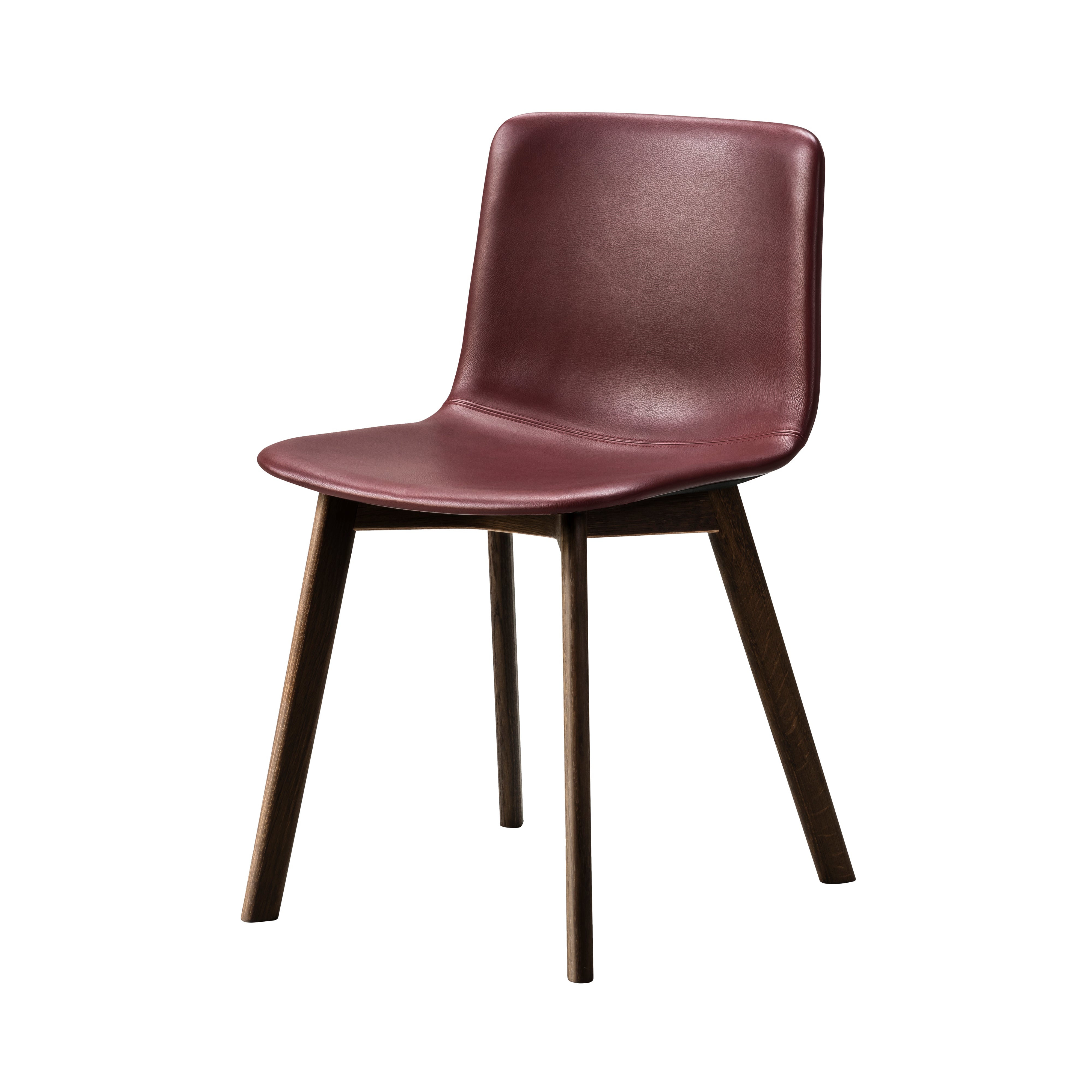 Pato Wood Base Chair: Fully Upholstered + Smoked Stained Oak