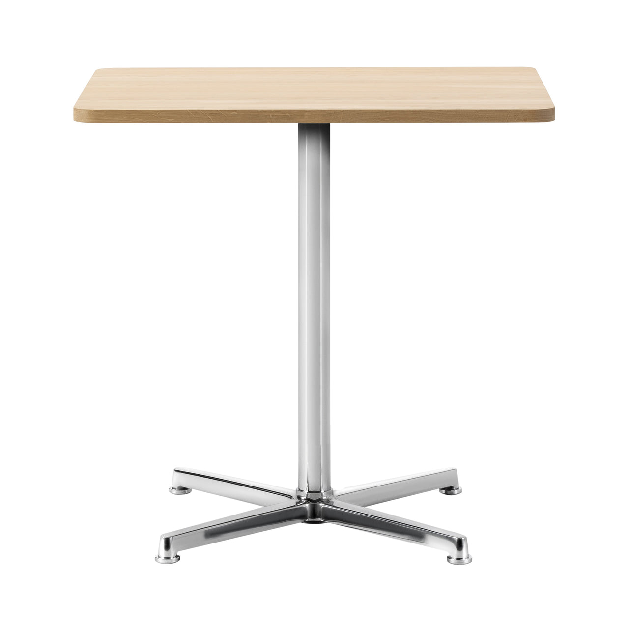 Pato Table: Rectangle + Polished Aluminum + Light Oiled Oak