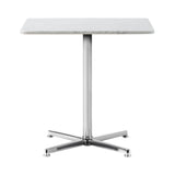 Pato Table: Rectangle + Polished Aluminum + White Carrara