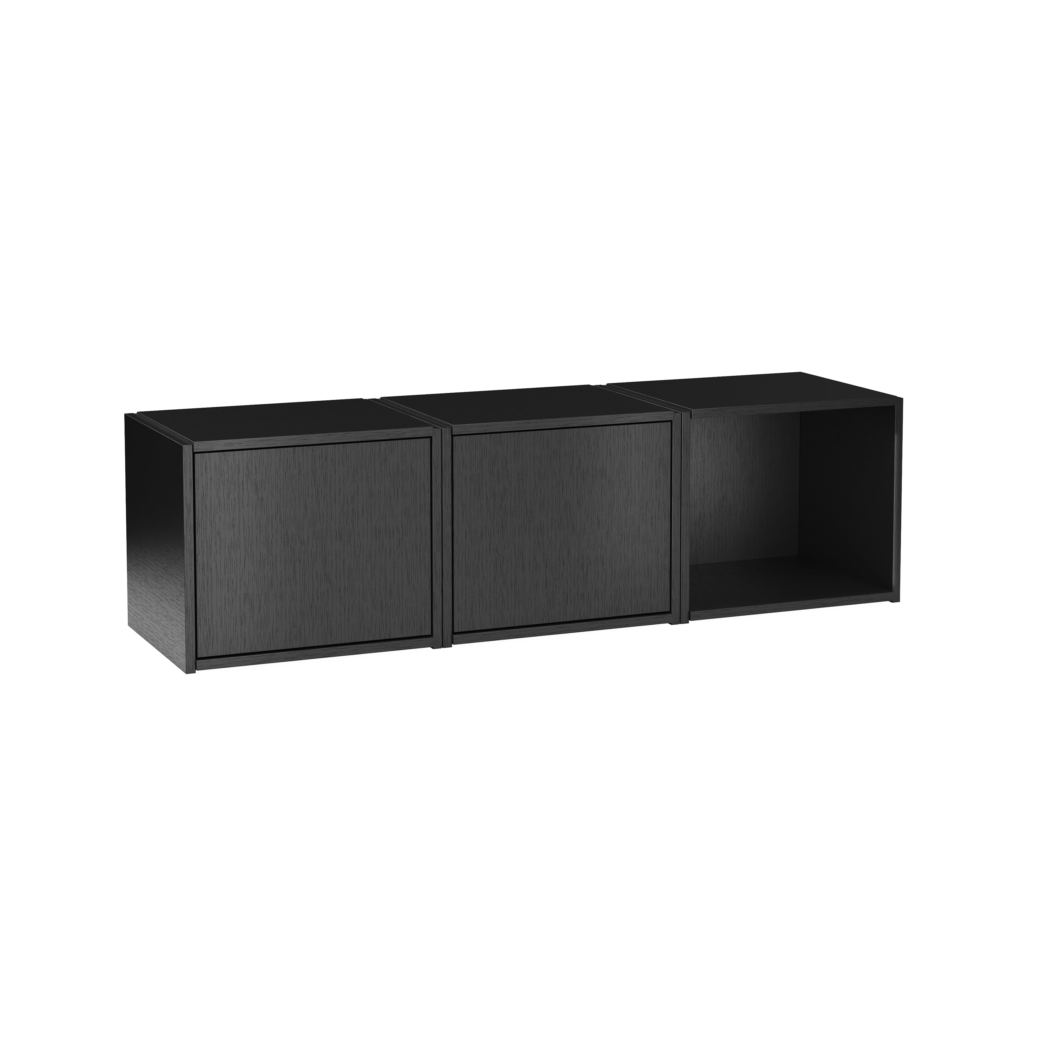 Bricks Shelving Systems: System B + Black Painted Oak