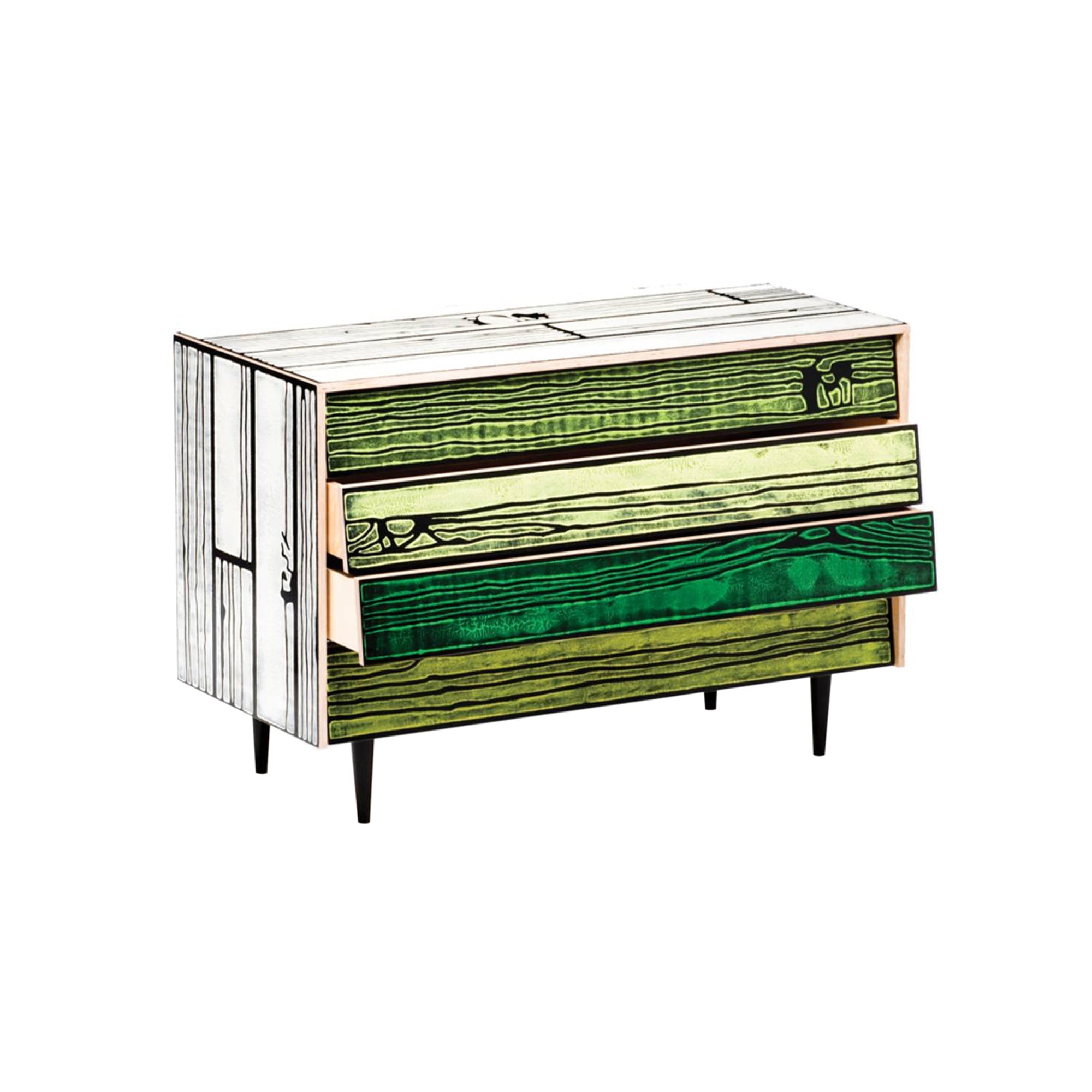 Wrongwood Chest of Drawers: White + Green