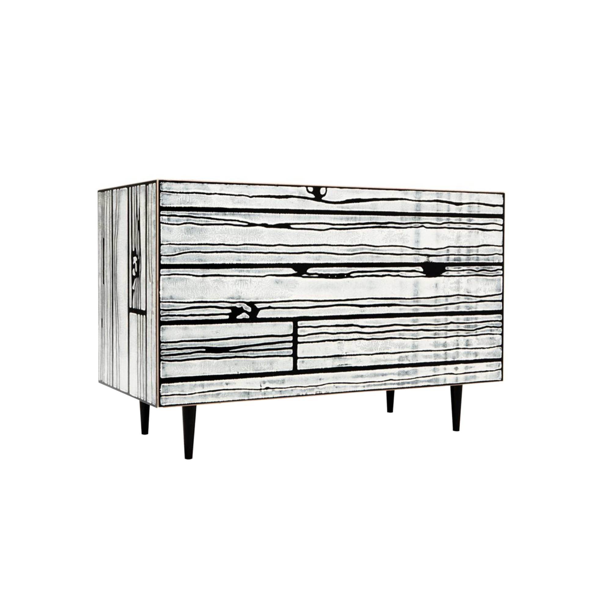 Wrongwood Chest of Drawers: White + Black