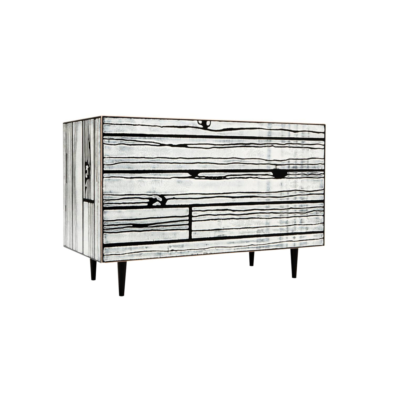 Wrongwood Chest of Drawers: White + Black