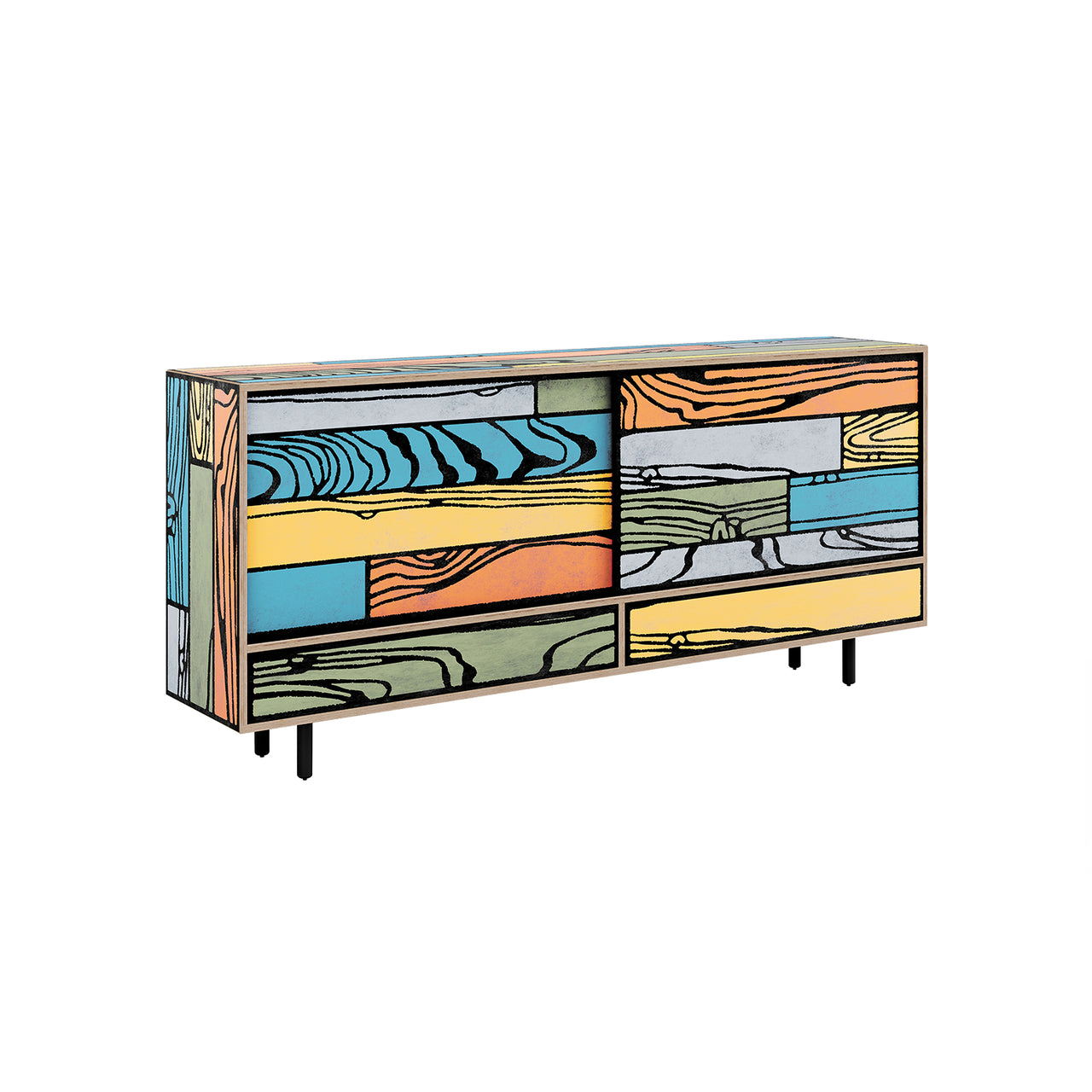 Wrongwoods Credenza: Five Color Palm Springs