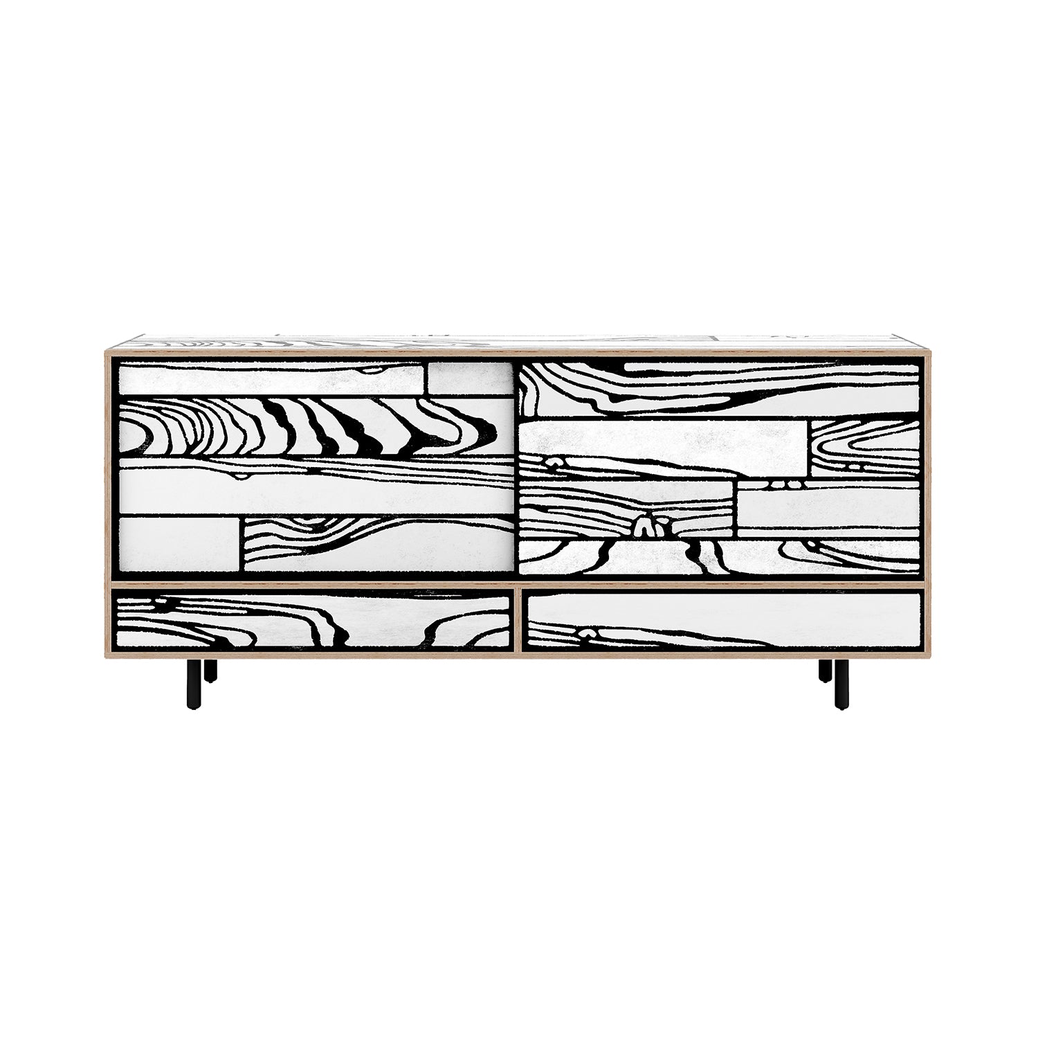 Wrongwoods Credenza: White + Black