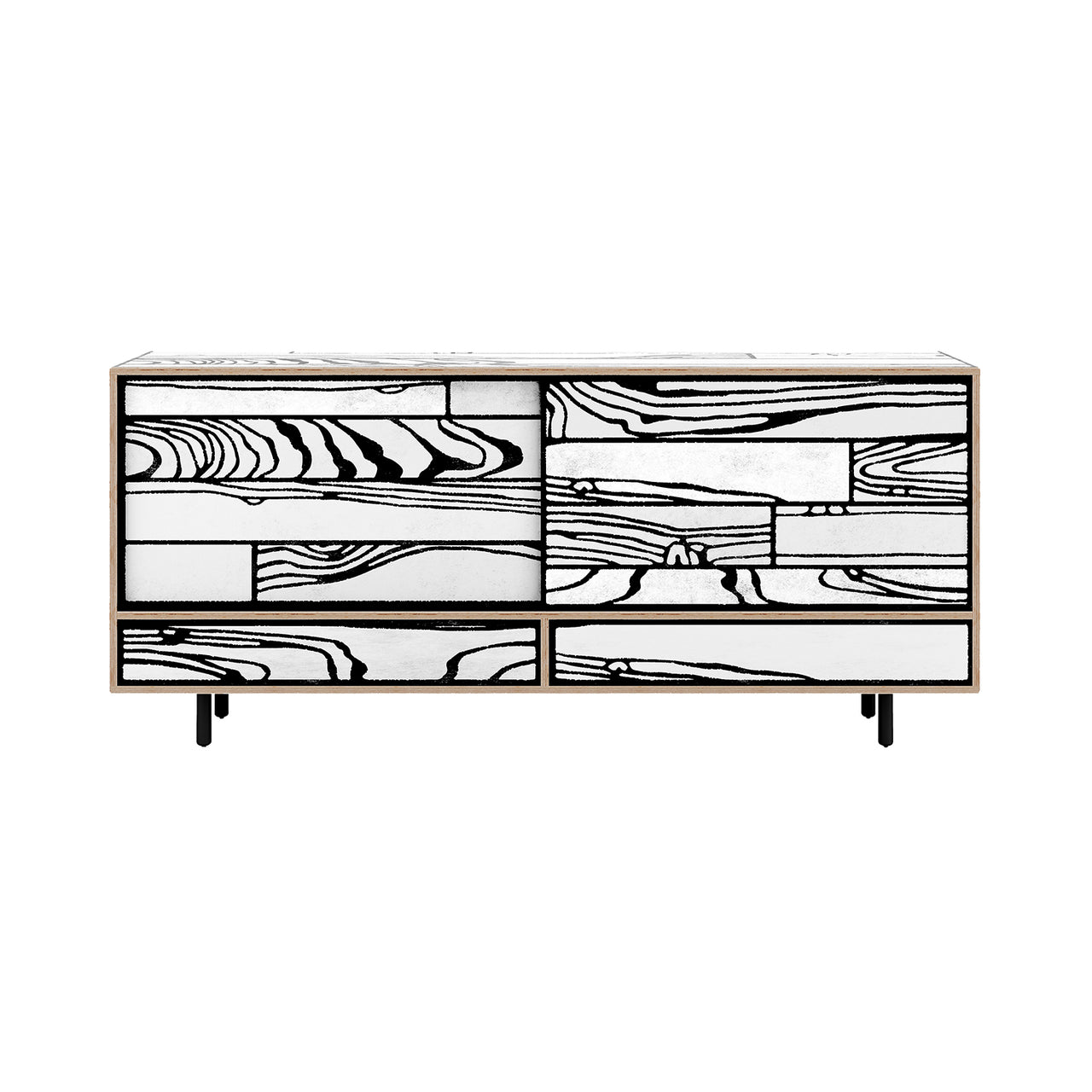 Wrongwoods Credenza: White + Black