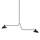 Waldorf Suspension Lamp: Black + Brass