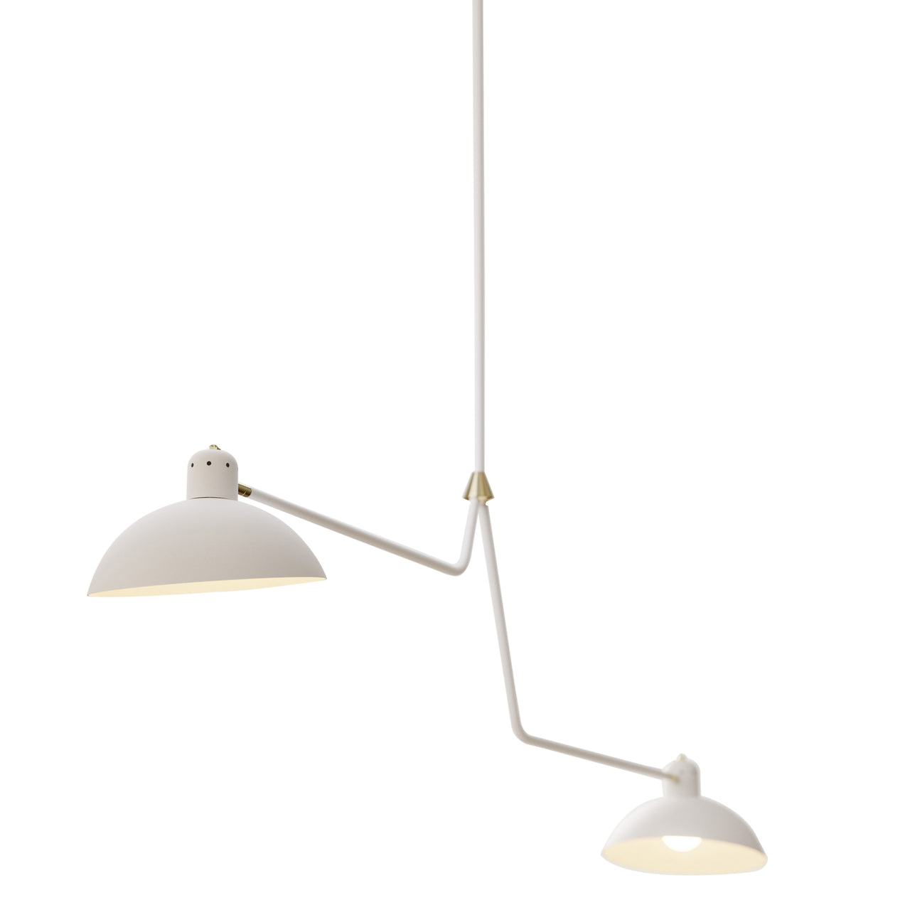 Waldorf Suspension Lamp: White + Brass