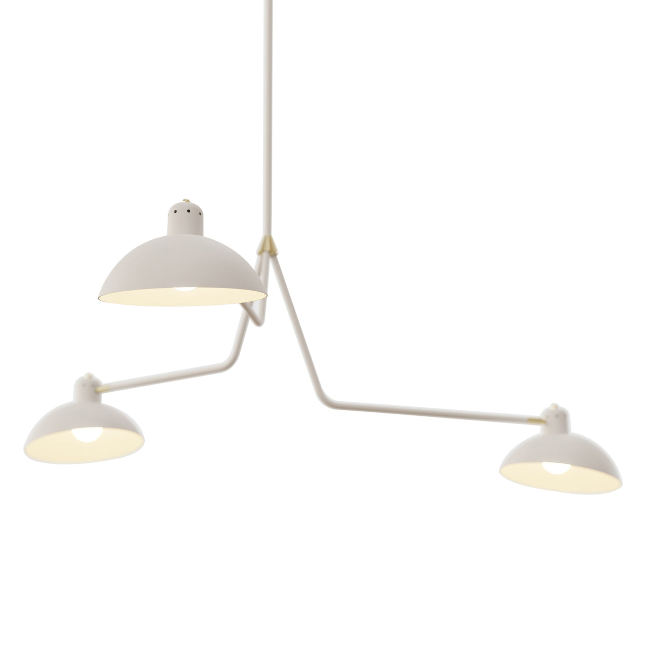 Waldorf Suspension Lamp: White + Brass