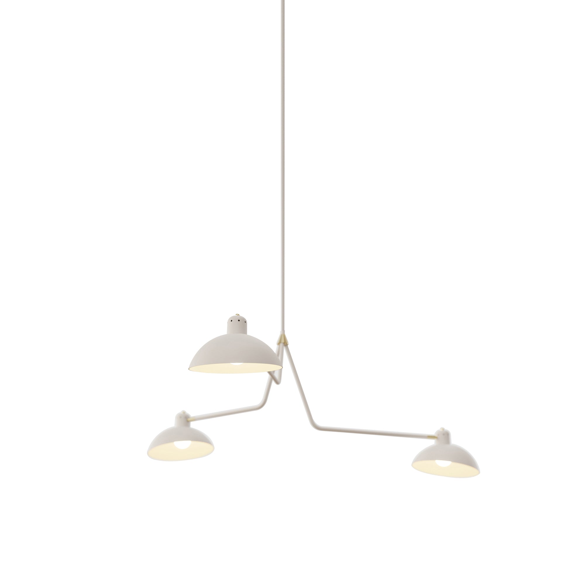 Waldorf Suspension Lamp: Triple + Brass