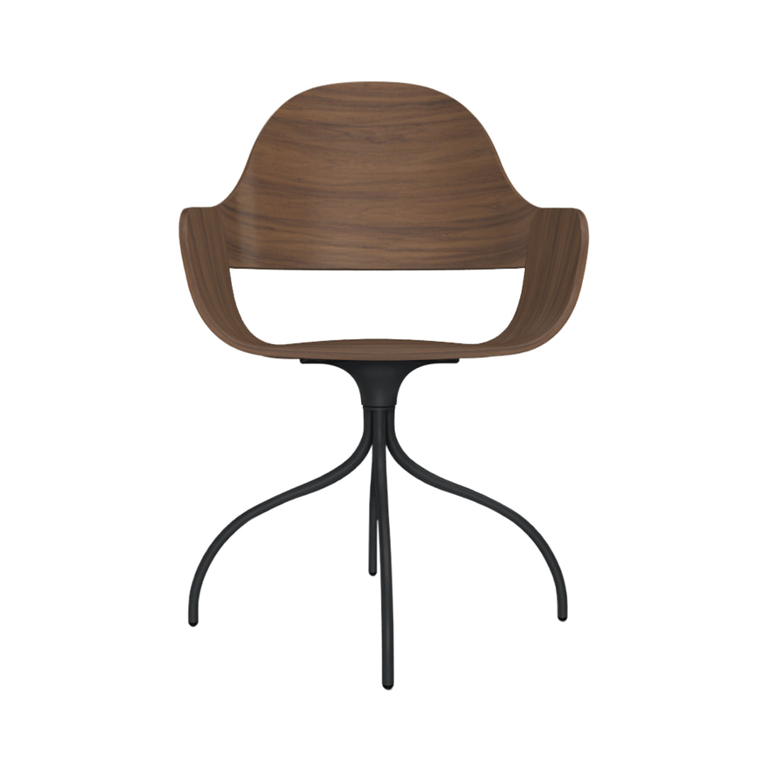 Showtime Nude Chair with Swivel Base: Walnut Nature Effect + Anthracite Grey