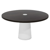 Container Round Table: Large + Cable Feed + Wenge Stained with Hole + White