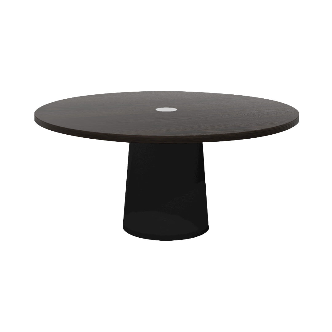 Container Round Table: Extra Large + Wenge Stained with Hole + Black