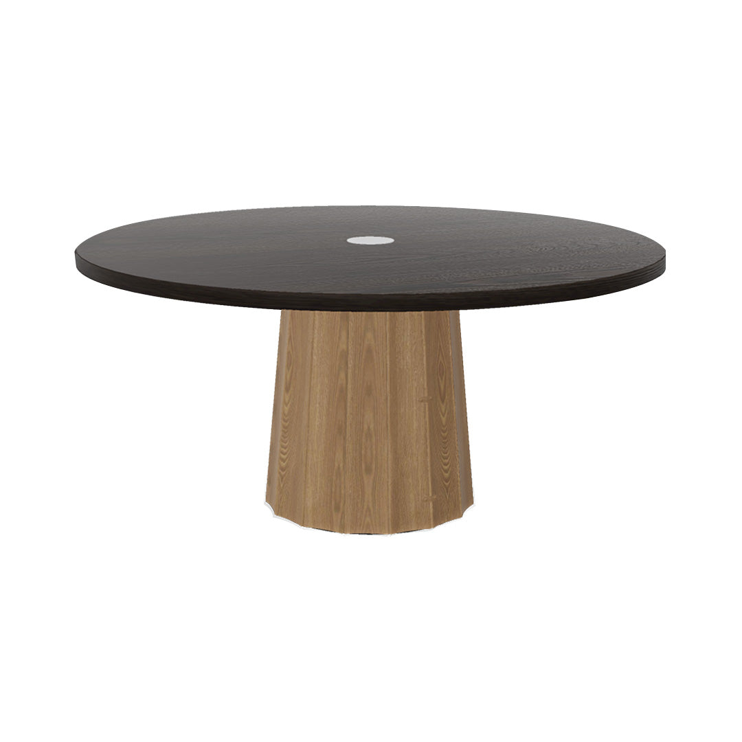 Container Round Table: Extra Large + Bodhi Cover + Wenge Stained with Hole + Natural Oil