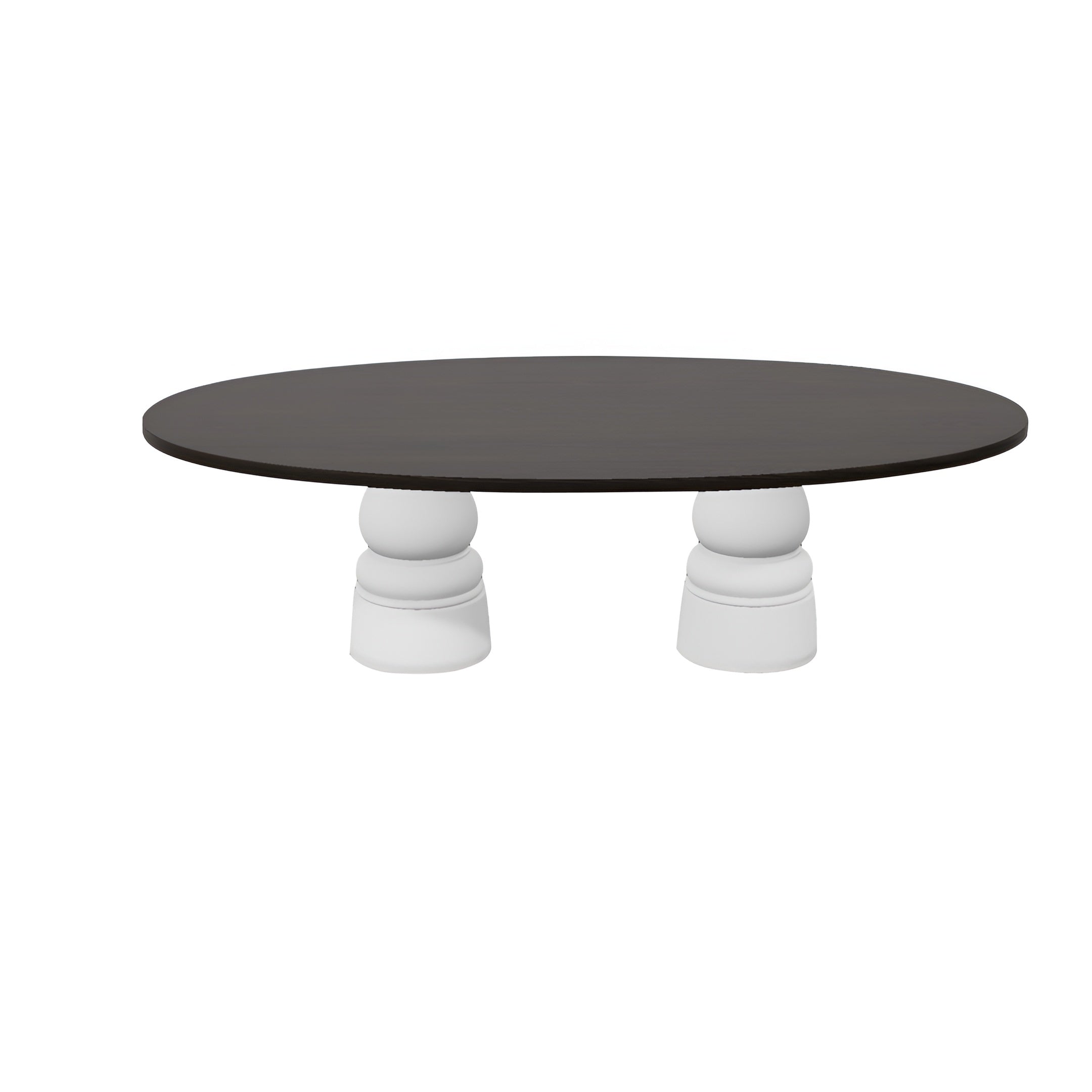 Container Oval Table: Large + New Antiques + Wenge Stained + White
