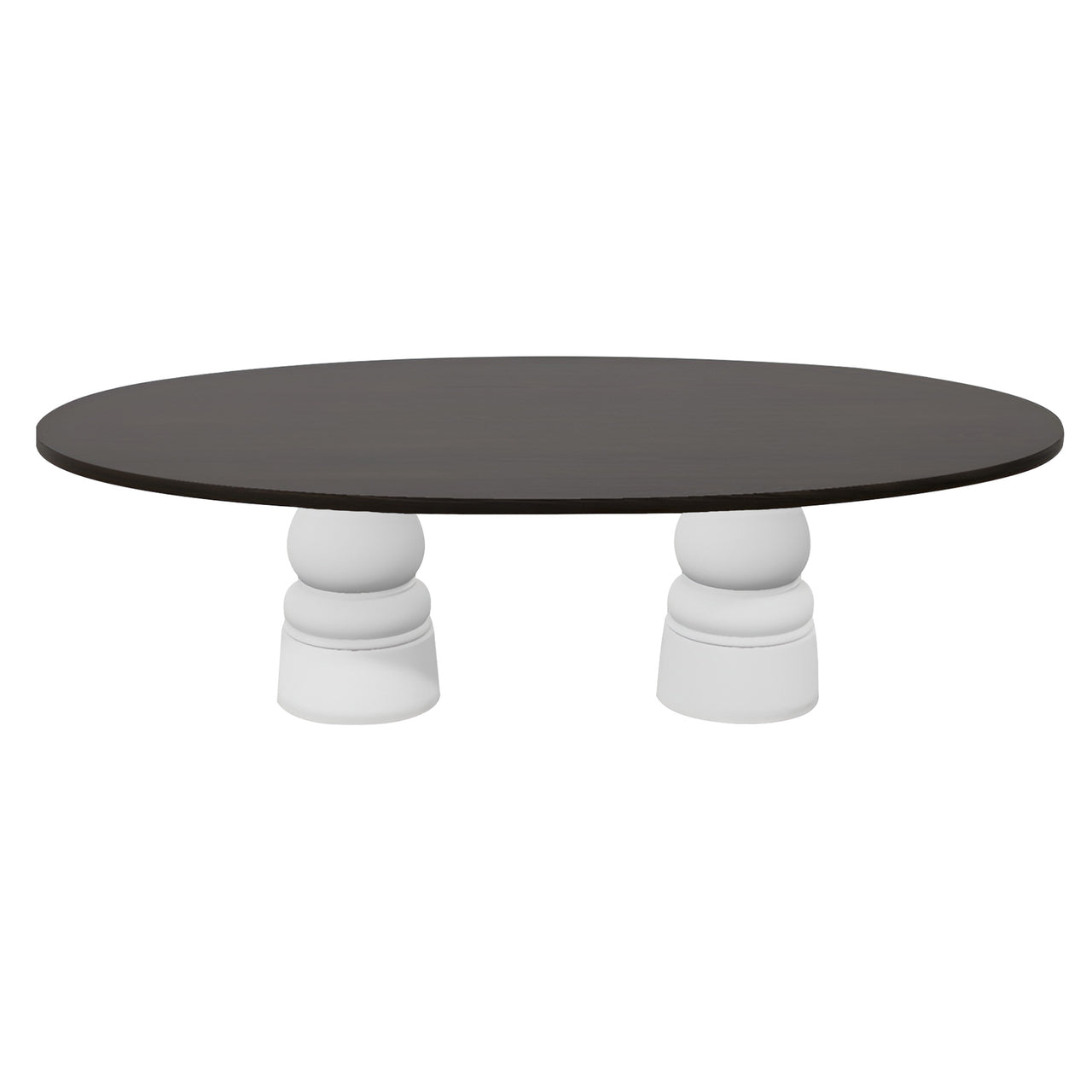 Container Oval Table: Large + New Antiques + Wenge Stained + White