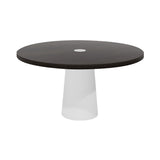 Container Round Table: Large + Wenge Stained with Hole + White