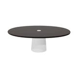 Container Oval Table: Small + Wenge Stained with Hole + White