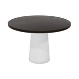 Container Round Table: Medium + Cable Feed + Wenge Stained + White