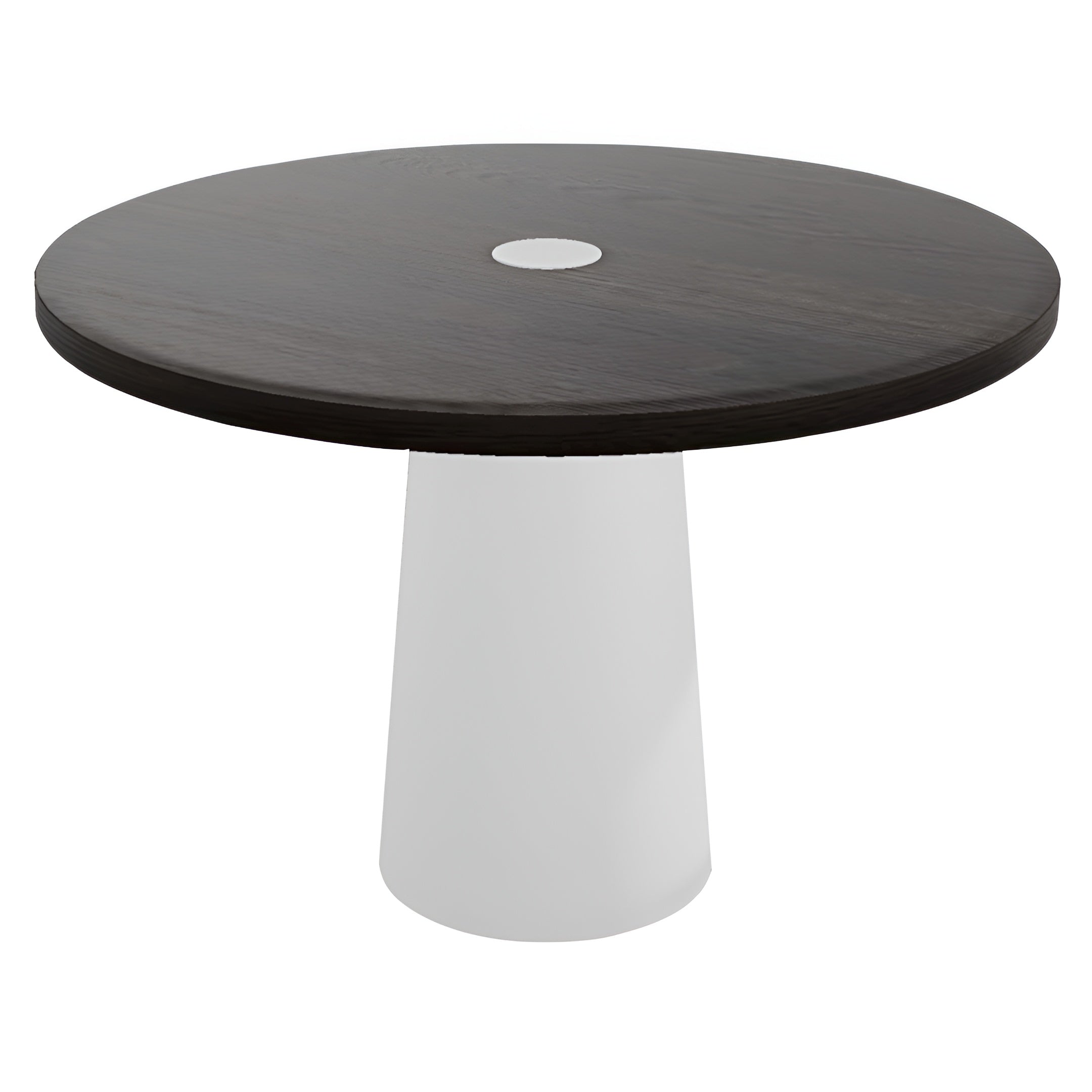 Container Round Table: Medium + Wenge Stained with Hole + White
