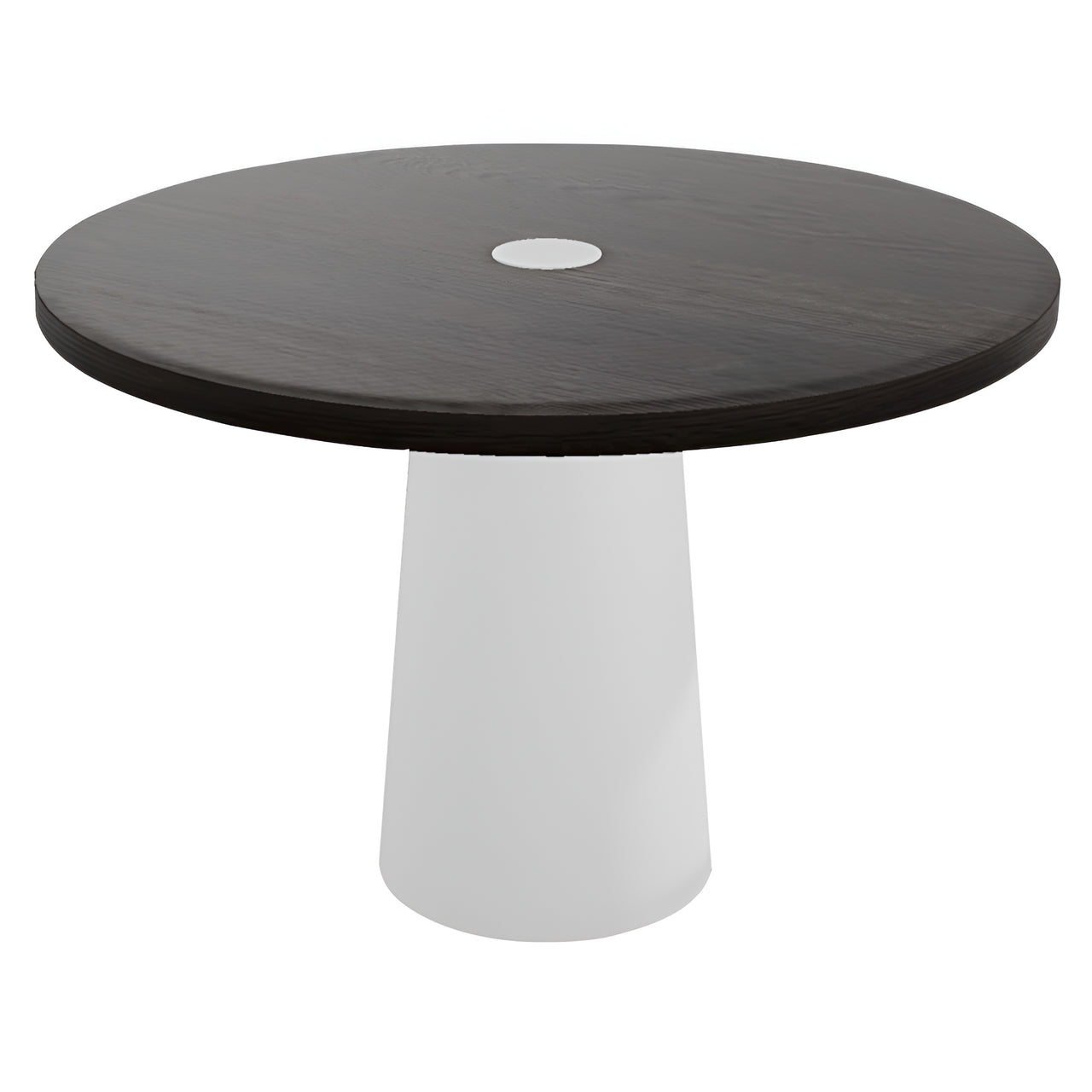 Container Round Table: Medium + Wenge Stained with Hole + White